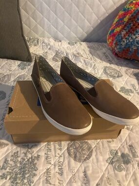 Keds Brown Slip-On Clog Sneakers with White Sole